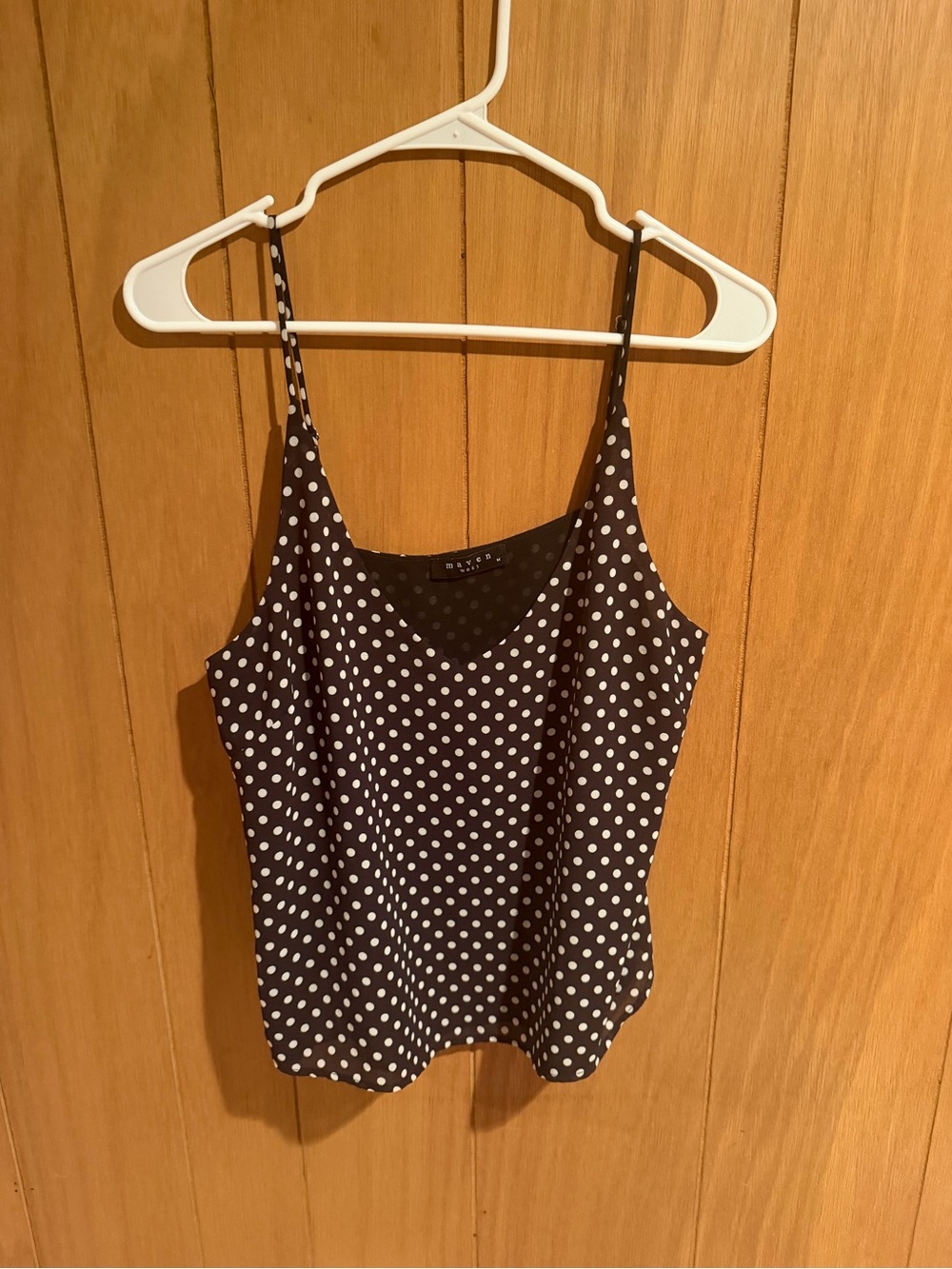 Polka Dot Spaghetti Strap blouse tank - Black/White
